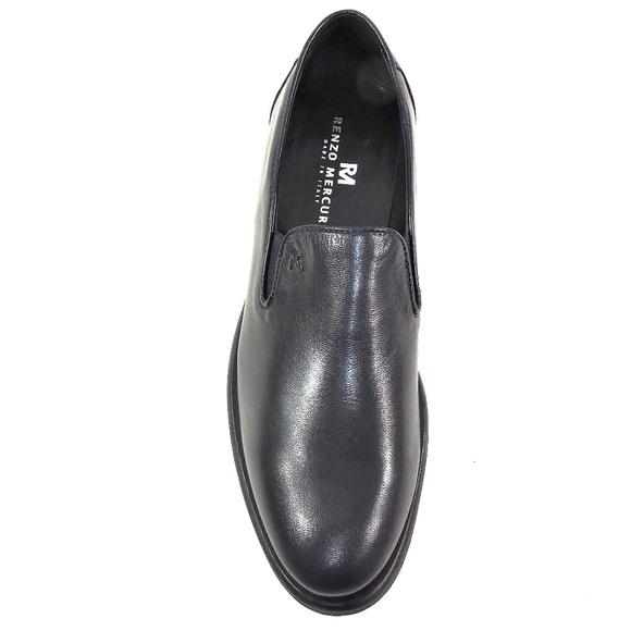 ALBERTO CICCIOLI ?? MEN\'S NAVY BLUE SOFT LEATHER COMFORT LOAFERS